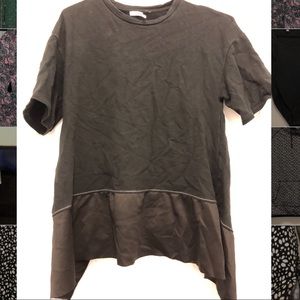 Mixed media black tee